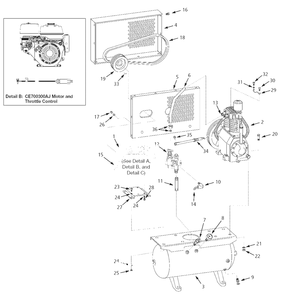 Air-Compressor Parts Diagram and Parts List for CE700300AJ  Campbell Hausfeld Compressor